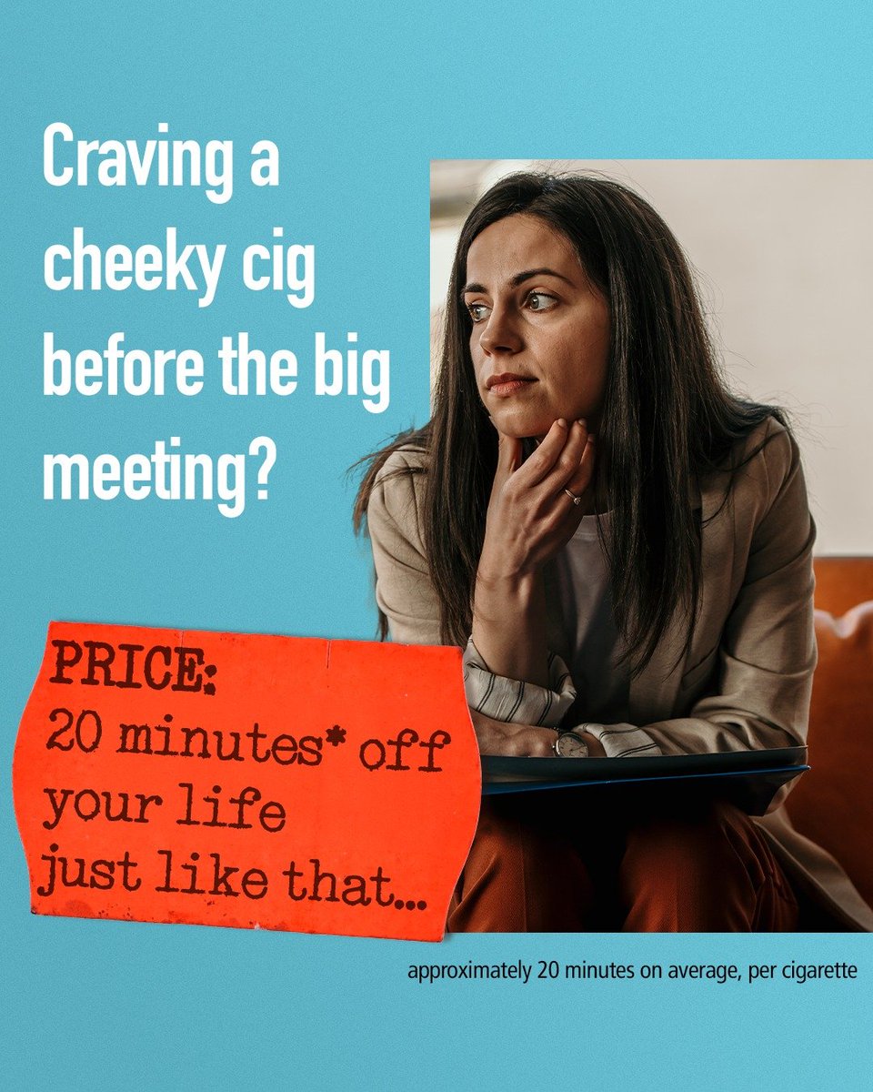On average every cigarette smoked shortens a life by approximately 20 minutes. The good news is that you don't have to pay the price if you stop - with help from our quit tools. See the link in the bio or search Better Health Quit Smoking. #stopsmoking #quitsmoking #smokefree