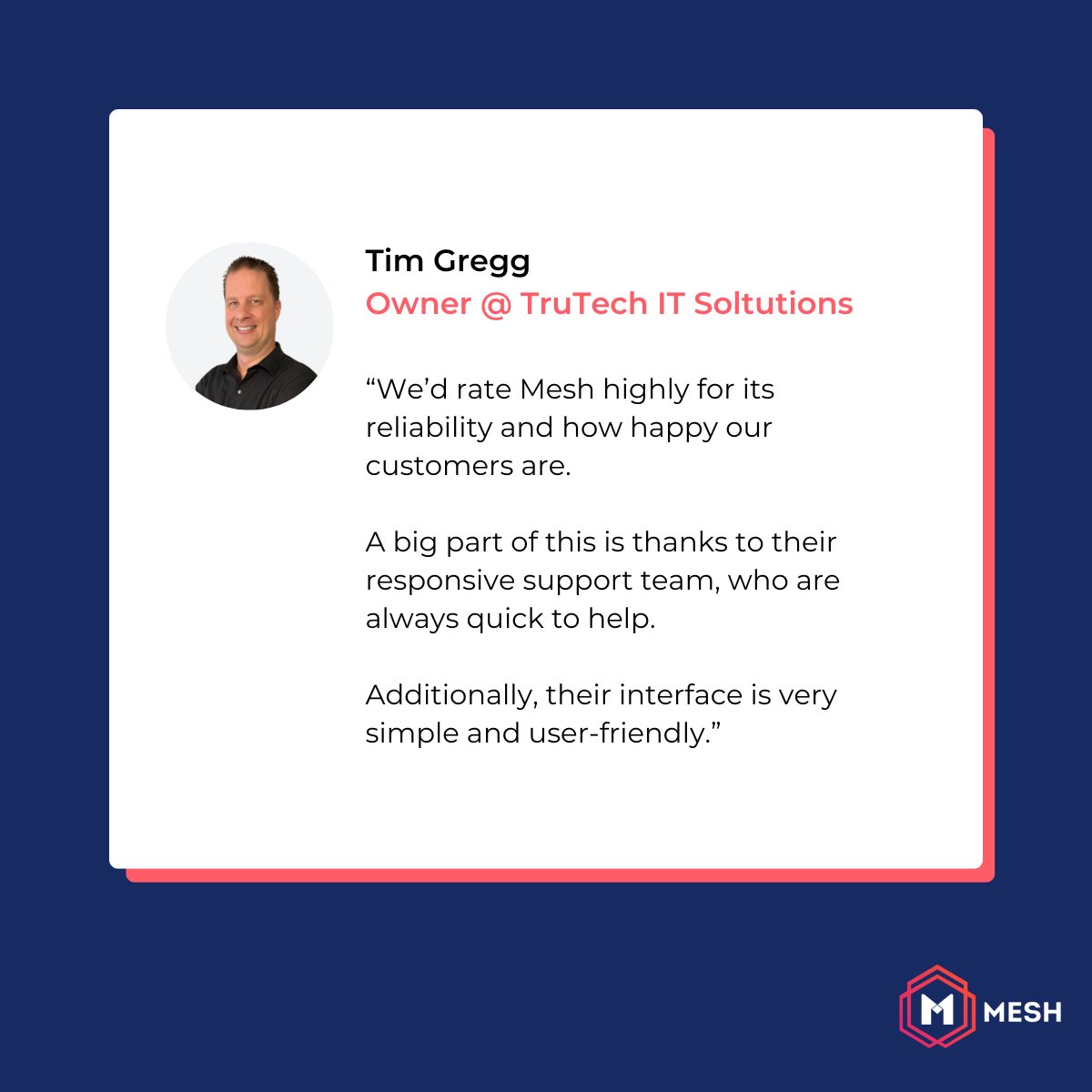 There’s nothing better than hearing from happy partners!

Thank you, Tim Gregg, for trusting us with your email security. We’re proud to support you 📧

#EmailSecurityForMSPs | #MSPPartnerReview | #TestimonialTuesday