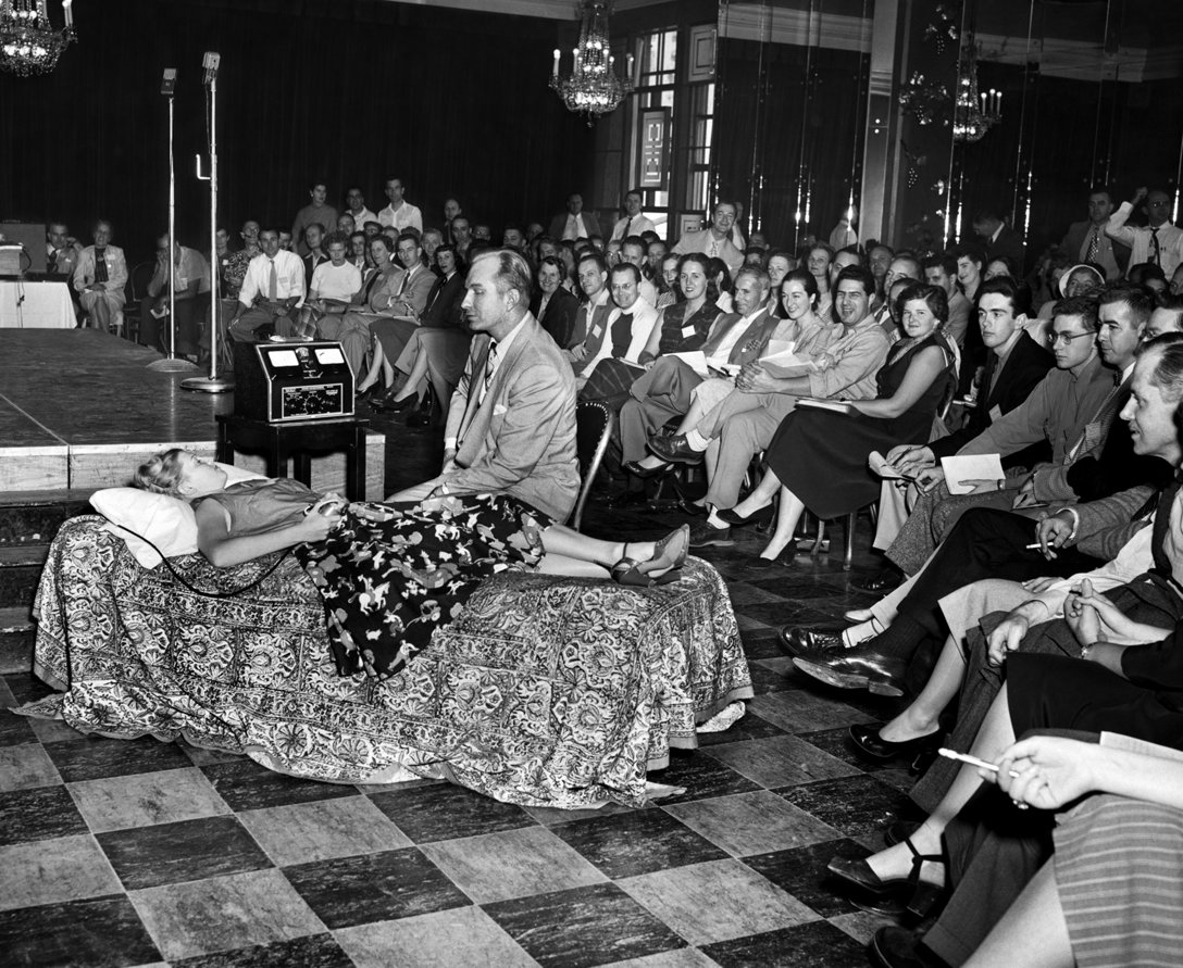 LRonHubbard's tweet photo. 1952: #LRonHubbard giving an auditing demonstration. Having determined a human being to be fundamentally #spiritual, so begins a track of inquiry to determine the fundamental truths of #spiritualexistence. What follows is the founding of #Scientology. See https://t.co/gCtDDN3Tw0 https://t.co/ddozaAV6Dd