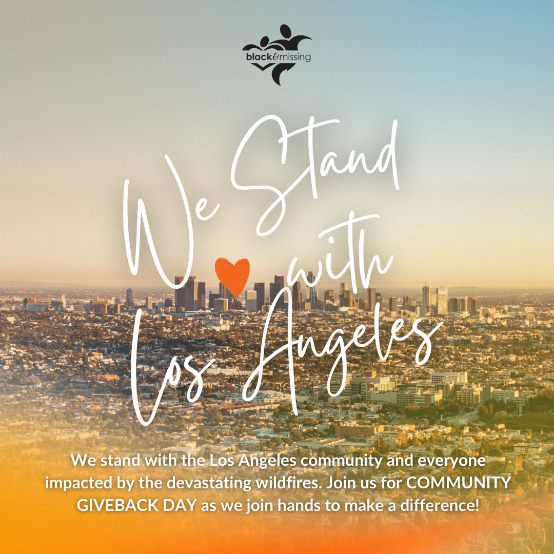 BAM_FI's tweet photo. Los Angeles is one of the cities where we see a disproportionate number of members of our communities reported missing.
To show our support during this difficult time, weβre partnering with @traeabn & other community organizations to support #CommunityGivebackDay.
Swipe ππ½ https://t.co/HwuGEMJpvF