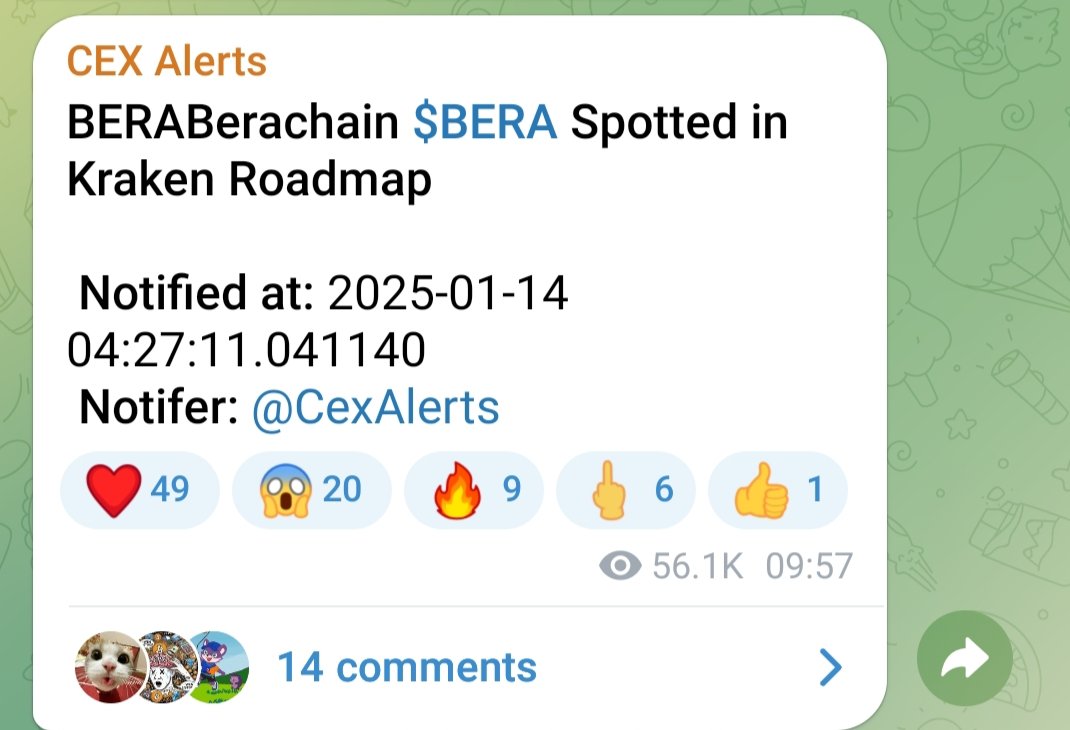 CryptoTelugu (@cryptoteluguo) on Twitter photo 🐻⛓️ <a href="/berachain/">Berachain Foundation 🐻⛓</a> TGE May be Earlier than u think
🔜 $BERA seen in <a href="/krakenfx/">Kraken Exchange</a> Prices
📆I feel TGE might be by end January, what do u think?
👇Let me know in comments section below
⚠️Reminder <a href="/SmokeyTheBera/">Smokey The Bera 🐻⛓</a> already confirmed #Airdrop to Testnet users
🤗Hope for best
💙Like
🔁RT 🐻⛓️ <a href="/berachain/">Berachain Foundation 🐻⛓</a> TGE May be Earlier than u think
🔜 $BERA seen in <a href="/krakenfx/">Kraken Exchange</a> Prices
📆I feel TGE might be by end January, what do u think?
👇Let me know in comments section below
⚠️Reminder <a href="/SmokeyTheBera/">Smokey The Bera 🐻⛓</a> already confirmed #Airdrop to Testnet users
🤗Hope for best
💙Like
🔁RT