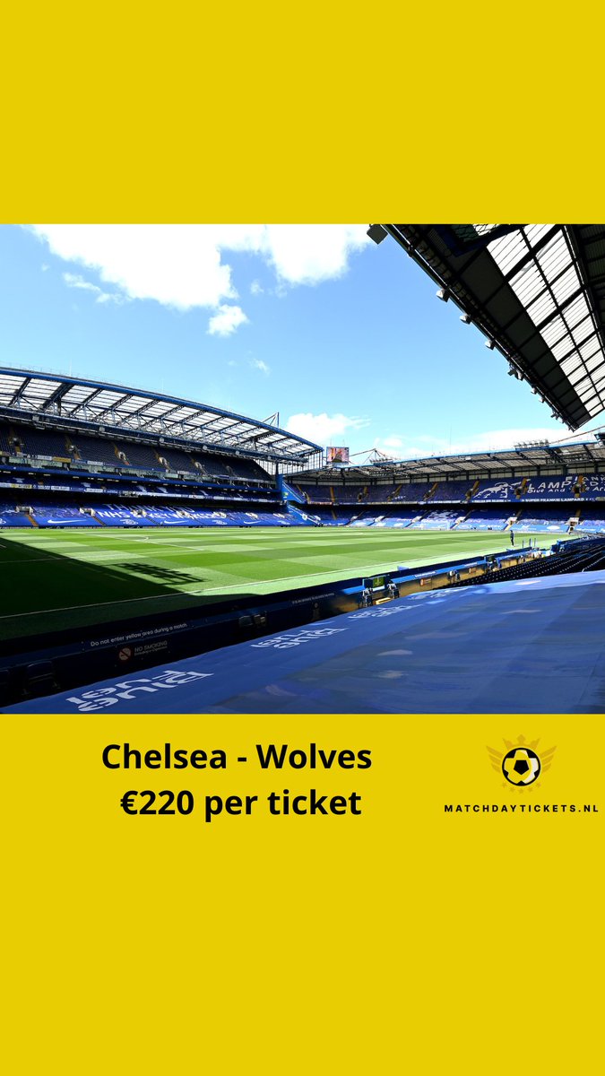 Matchdayticket_'s tweet photo. Chelsea - Wolverhampton Wanderers
🏟 Stamford Bridge (40.173)
🗓 Maandag 20 januari 2025
⚽️ €220 per ticket

✅ Nu te boeken op onze site:
https://t.co/rqslDM0Gk8

#chelsea #wolves #premierleague #visitlondon #tickets
https://t.co/aaAfZXs2AG https://t.co/g07cR73UEi