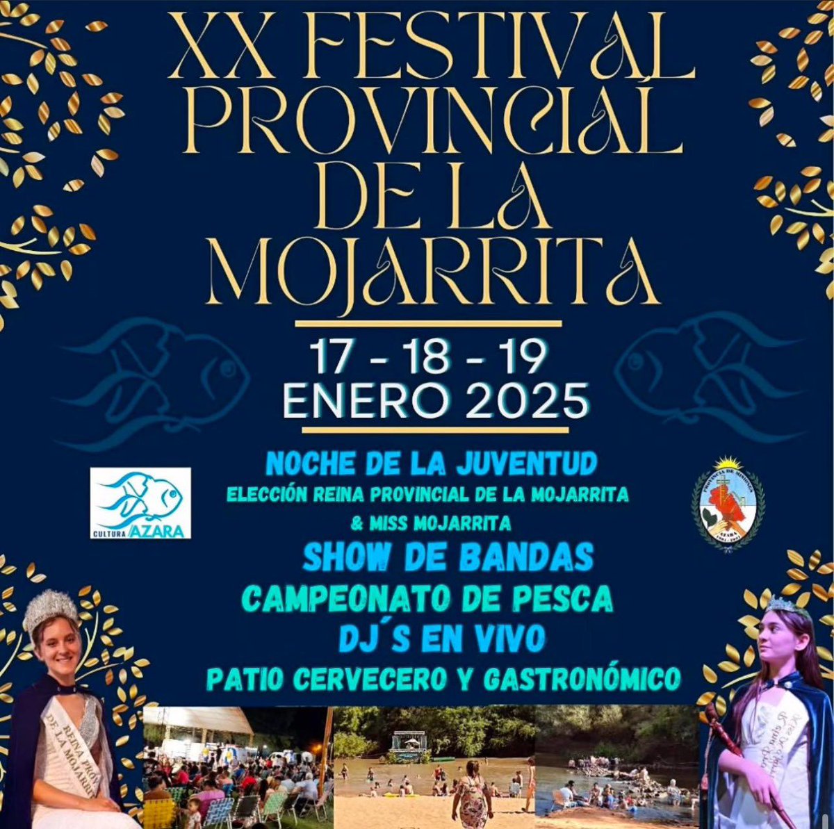 El Festival Provincial de la Mojarrita celebra su 20° edición en Azara 🎣🐟

📅 17 al 19 | ENERO

El Camping Municipal Chimiray será el escenario de una de las festividades más esperadas, con propuestas culturales, recreativas y gastronómicas para toda la familia 🧑‍🧑‍🧒‍🧒🙌🏻