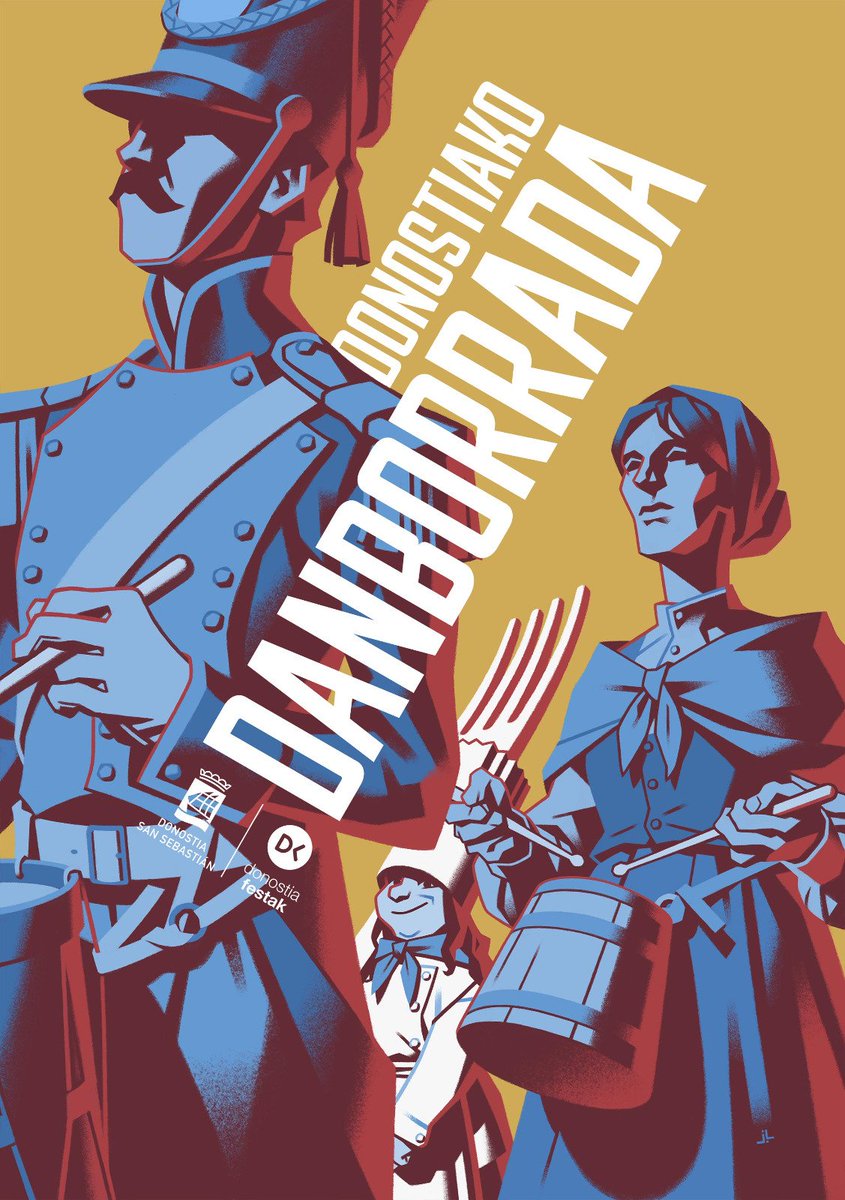 44 urteren ondoren, Donostiako danborradak kartela izango du berriro ere, eta niri egokitu zait lan hori egitea! Hemen duzue 2025eko danborradarako marraztu dudan afixa 😘🥁🎼