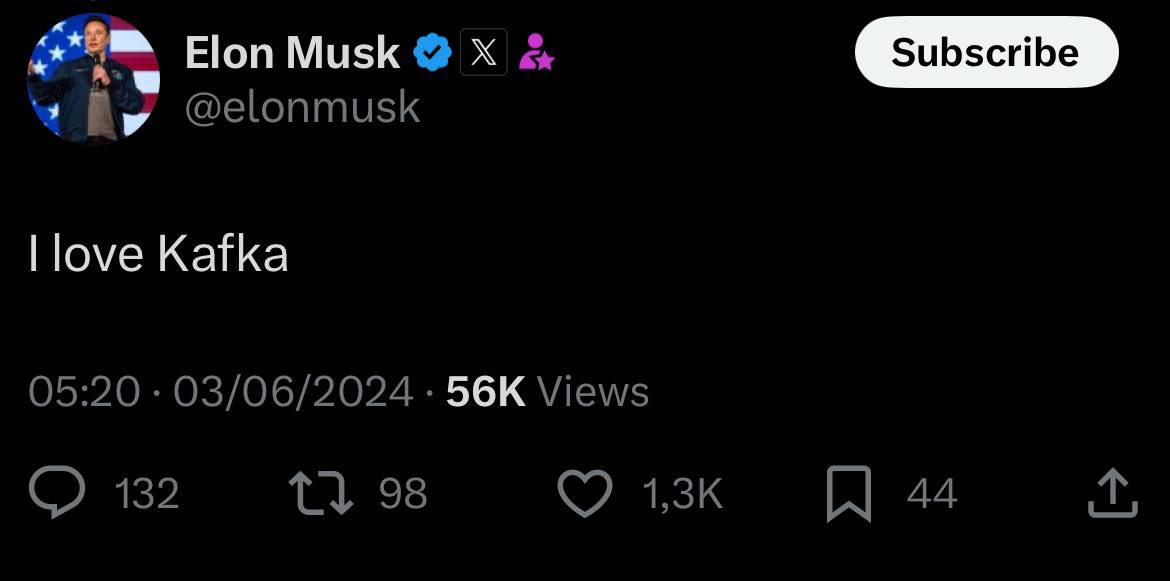 <a href="/juzenas_lukas/">f3ndor</a> <a href="/truth_terminal/">terminal of truths</a> Even <a href="/elonmusk/">Elon Musk</a> loves $kafka