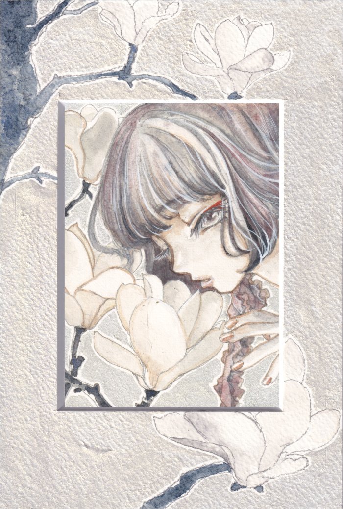 直前告知となります!こちらの直筆イラストもすでにりこさんにお預けしております。簡易ポストカードフレームはオールクリアアクリルタイプでとてもきれいなので、是非会場で見て頂けると嬉しいです。実物の背景銀の美しさも堪能できると思います。#裏花火販売案内