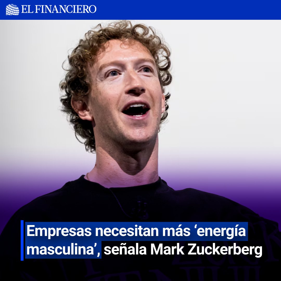 ElFinanciero_Mx's tweet image. En una entrevista, Mark Zuckerberg, CEO de Meta, dijo que la cultura debería “celebrar un poco más la agresión” y lo que produce la ‘energía masculina’​​

➡️ tinyurl.com/23dxx3n2