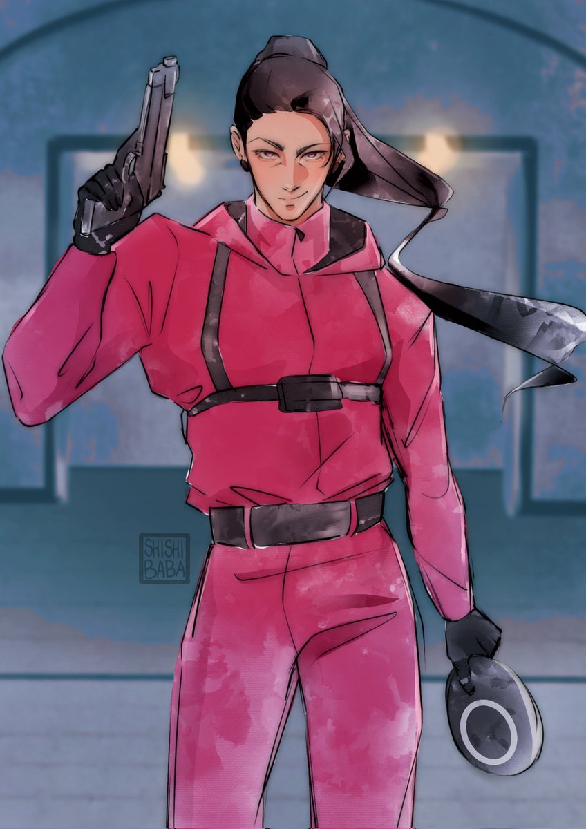 shishibabas's tweet photo. Geto the pink soldier #SquidGame #JujutsuKaisen https://t.co/sQwc6PM2Vz