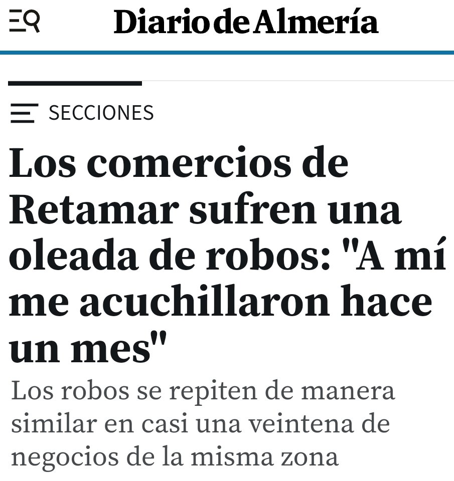 JuPeAl_1's tweet photo. Dos noticias que se entienden mejor juntas. Retamar era un lugar tranquilo y pacífico en el que ni existían los robos. Sin embargo ahora tiene una media de entre 60 y 90 robos al mes. Ya basta, perded el miedo a que os llamen racistas, ¡No a la inmigración ilegal! https://t.co/HrT7qkb6Js