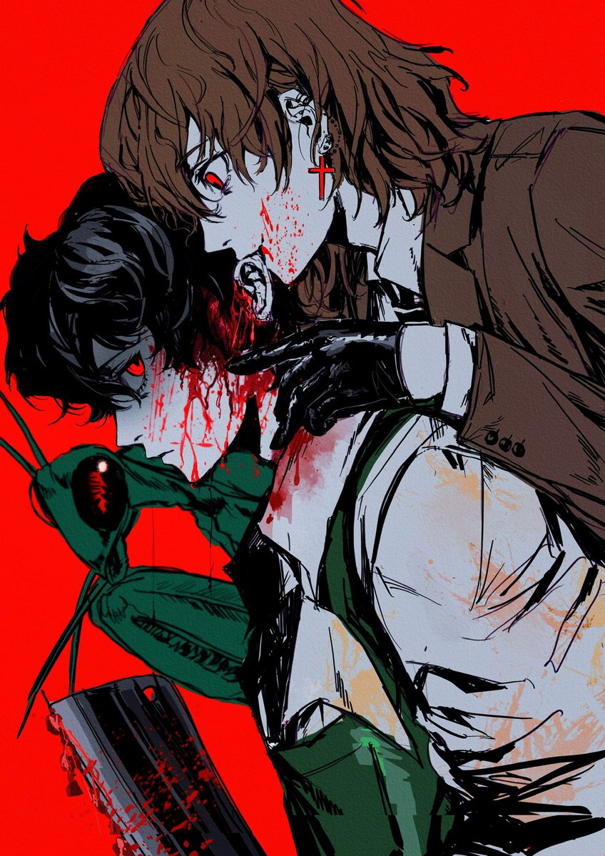xiaorourose's tweet photo. ⚠️🩸��🪓⚠️
my butcher ren &amp; cannibal host akechi au https://t.co/oD2nBS6IVL