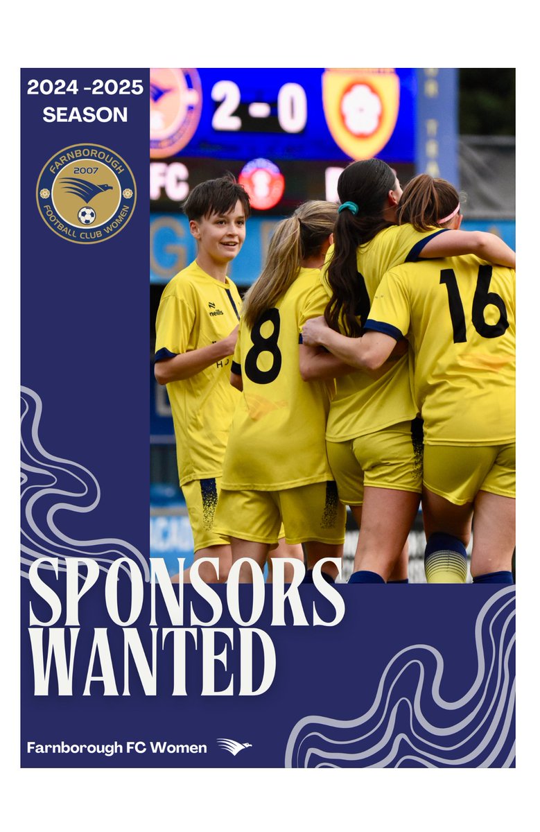 Farnborough FC Women (@farnboroughfcw) on Twitter photo We’re looking for sponsors to help us for this season and beyond.
There are a number of amazing opportunities available to get involved with Farnborough FC Women and help the local community.
Email ffcwomen.secretary@gmail.com for more information. We’re looking for sponsors to help us for this season and beyond.
There are a number of amazing opportunities available to get involved with Farnborough FC Women and help the local community.
Email ffcwomen.secretary@gmail.com for more information.