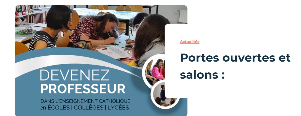 [Portes ouvertes pour Devenir Enseignant ]  
Avec l'ISFEC, c'est possible !
⏩ Site de Brest👉ce soir (14/01) en distanciel e 19h 
⏩ Site de Rennes👉samedi 1/02 sur place
⏩ Site de Vannes👉samedi 1/02 sur place
urlz.fr/tLVY
