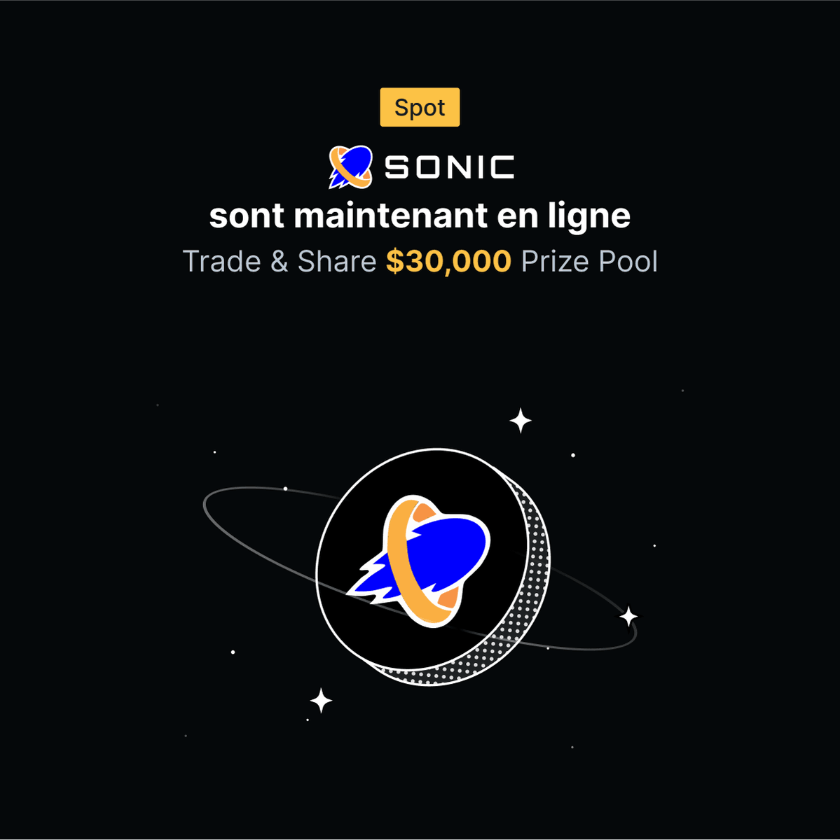 Zoomex Francophone (@zoomexfr) on Twitter photo 🚀 $SONIC <a href="/SonicSVM/">Sonic SVM ✈️ ETHGlobal NYC 2025</a> est maintenant disponible sur #ZOOMEX !
📈 Dépôt et trading
🎁 5,000 $SONIC Social Giveaway
1️⃣ Suivez <a href="/ZoomexFR/">Zoomex Francophone</a> & RT
2️⃣ 100 gagnants seront sélectionnés pour se partager les prix !
3️⃣ Remplissez -> forms.gle/NvbeoQKcVbVpuv…
🎉 PLUS 30 000 $ de $SONIC à 🚀 $SONIC <a href="/SonicSVM/">Sonic SVM ✈️ ETHGlobal NYC 2025</a> est maintenant disponible sur #ZOOMEX !
📈 Dépôt et trading
🎁 5,000 $SONIC Social Giveaway
1️⃣ Suivez <a href="/ZoomexFR/">Zoomex Francophone</a> & RT
2️⃣ 100 gagnants seront sélectionnés pour se partager les prix !
3️⃣ Remplissez -> forms.gle/NvbeoQKcVbVpuv…
🎉 PLUS 30 000 $ de $SONIC à