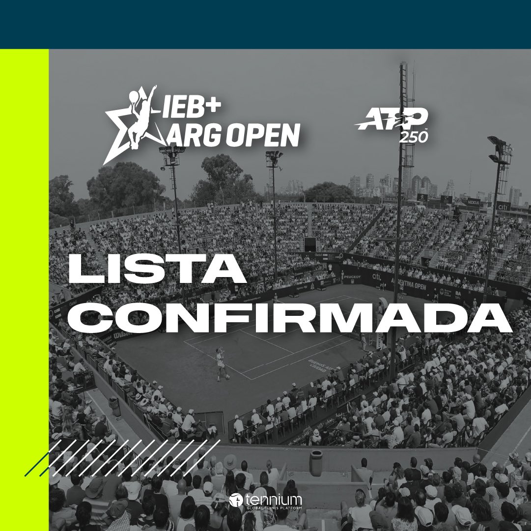 iebmasargopen's tweet image. ¡LISTA CONFIRMADA PARA EL #IEBMasArgOpen2025! 🏆
📋 Estos son los jugadores que participarán de las vigésimoquinta edición del IEB+ Argentina Open:
1. Alexander Zverev 🇩🇪 (2)
2. Holger Rune 🇩🇰 (13)
3. Lorenzo Musetti 🇮🇹 (15)
4. Alejandro Tabilo 🇨🇱 (26)
5. Sebastián Báez 🇦🇷 (28)…