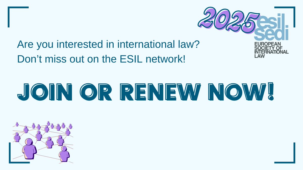 esil_sedi's tweet photo. 🌟Reminder: Renew your ESIL membership for 2025!🌟

If you haven’t renewed yet, your membership has now officially expired. Stay connected with our vibrant community, join upcoming events, and access exclusive resources - renew today! 🌐⚖️⌛

📝https://t.co/G3JOiqBkMp https://t.co/ypoSKBWu7L