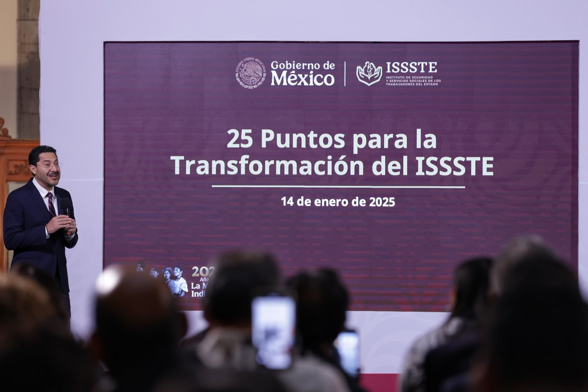 En el <a href="/ISSSTE_mx/">ISSSTE</a> hemos venido trabajando una serie de lineamientos que nos ha expresado la Presidenta <a href="/Claudiashein/">Claudia Sheinbaum Pardo</a> y lo presentamos en #25PuntosTransformaciónISSSTE que tienen el objetivo de fortalecer los derechos de las y los trabajadores del Estado en cuanto a salud,