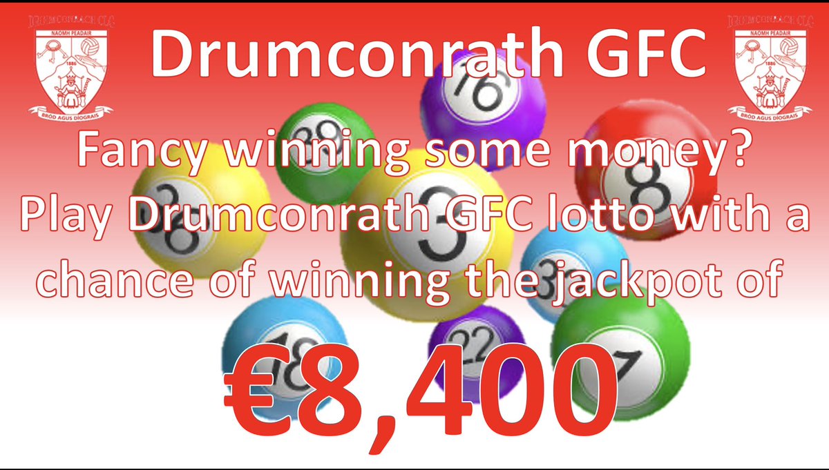 💥IT’S CLUB LOTTO NIGHT💥
Looking for some extra cash?? 💶 Well how’s your chance to play Drumconrath GFC club lotto with a chance of winning this weeks jackpot of €8,400 😍🎉Play online now at tinyurl.com/ydwz4vwa