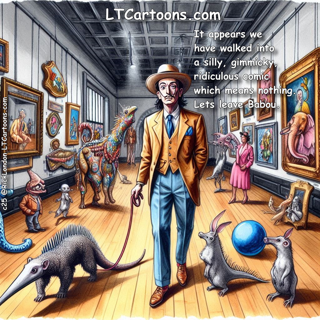 ricklondon's tweet photo. Dali And Babou by @ricklondon #cartoons
#dali #salvadordali #babou #anteater #art #artist #surrealism #ltcartoons #comics
Check out our #merch https://t.co/LlVioOj9hT https://t.co/IVJEuZ8Qyr
