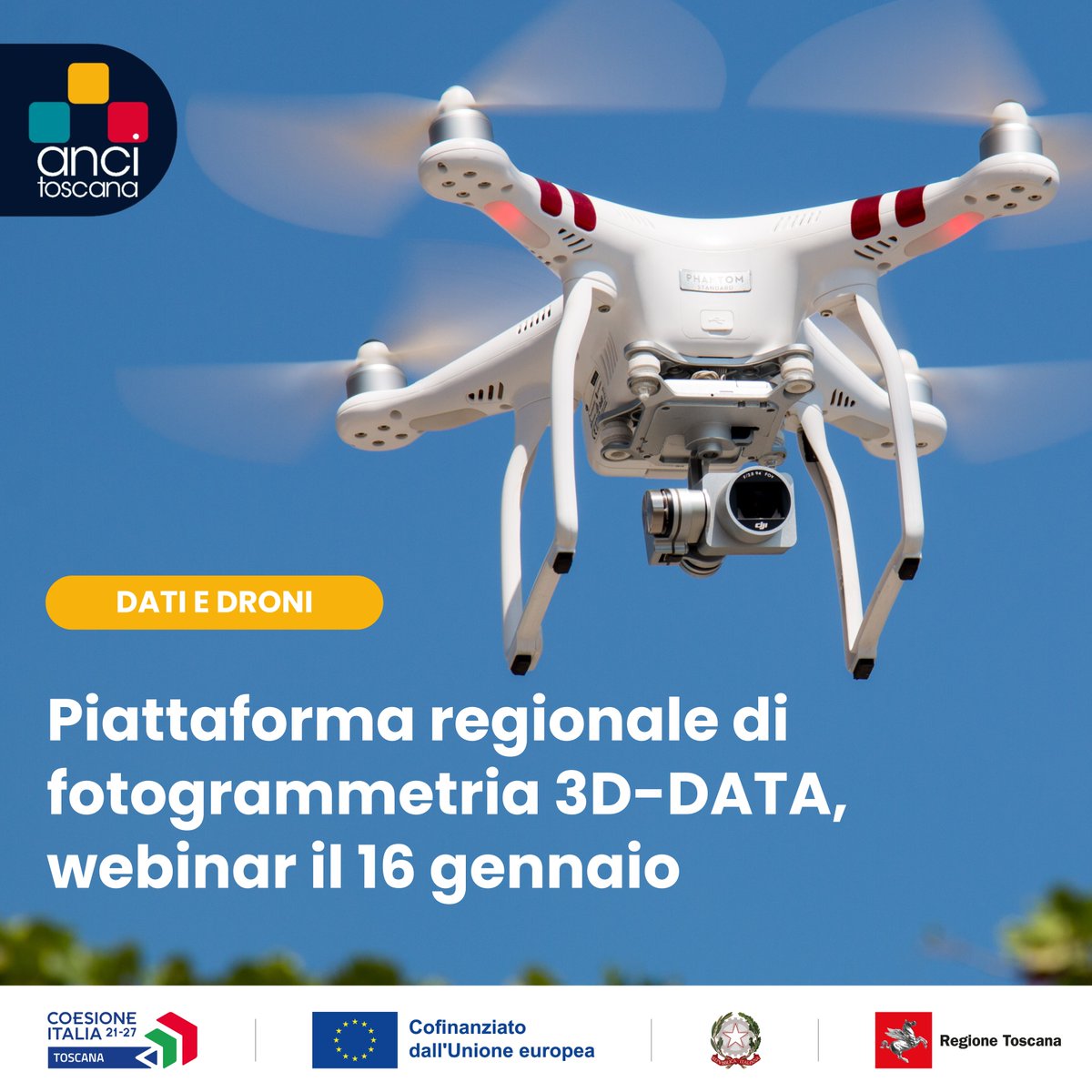 AnciToscana's tweet photo. Piattaforma regionale di fotogrammetria 3D-DATA, giovedì 16 gennaio dalle 11.00 #webinar sulle nuove funzionalità, con un focus sull'individuazione automatica dei target Ground Control Point tramite #AI

➡ Per iscriversi https://t.co/ysdRpersSy https://t.co/QcG287hfzO