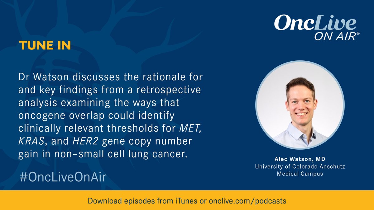 OncLive.com (@onclive) on Twitter photo In this episode of #OncLiveOnAir, Alec Watson, MD, of <a href="/CUAnschutz/">CU Anschutz</a> highlights a retrospective analysis examining how oncogene overlap could identify clinically relevant thresholds for MET, KRAS, and HER2 gene copy number gain in NSCLC. #lcsm
LISTEN: onclive.com/view/oncogene-… In this episode of #OncLiveOnAir, Alec Watson, MD, of <a href="/CUAnschutz/">CU Anschutz</a> highlights a retrospective analysis examining how oncogene overlap could identify clinically relevant thresholds for MET, KRAS, and HER2 gene copy number gain in NSCLC. #lcsm
LISTEN: onclive.com/view/oncogene-…