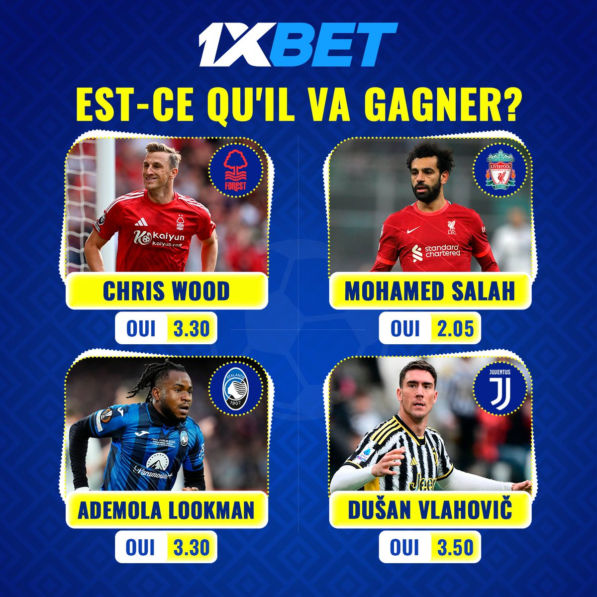 1xbet_cm's tweet photo. ⚡ Nottingham Forest vs Liverpool & Atalanta vs Juventus – des duels passionnants ! ⚽
Quel attaquant brillera et trouvera le chemin des filets ? 💭
Partagez vos prédictions et placez vos paris dès maintenant ! 🏆
#1xBet #EPL #SerieA #FootballBetting #GoalPredictions https://t.co/4obFRNKdHL