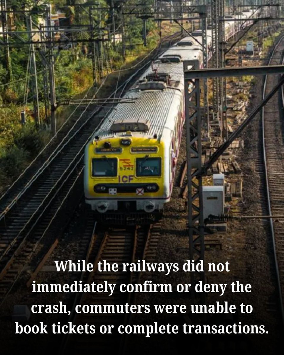 mid_day's tweet image. The Indian Railways Unreserved Ticketing System mobile application crashed on Tuesday evening due to a server issue. An official confirmed that engineers are working to resolve the problem.  

Via: @rajtoday 

#UTS #TechnicalGlitch #MumbaiNews