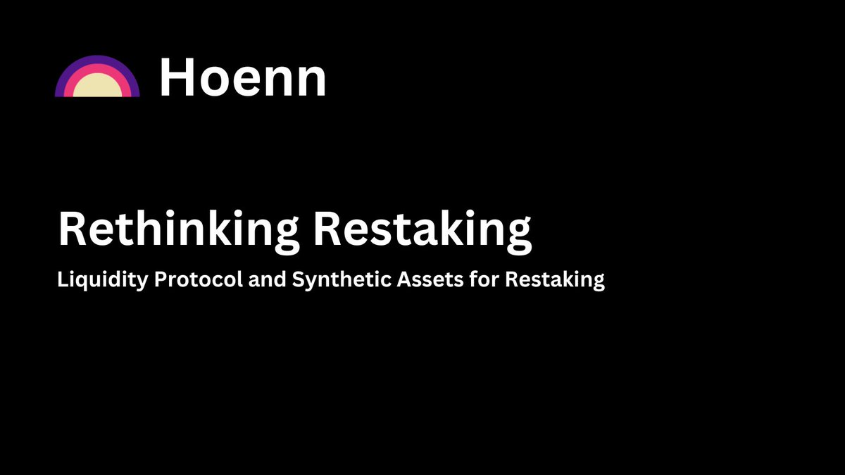 hoenn_fi's tweet photo. 1/  Restaking is one of the most exciting innovations in crypto, but it comes with unique challenges. Restaking's heterogeneity brings a significant shift in the landscape as slashing and AVS rewards are introduced.

Here’s why this shift matters and what’s at stake. 🧵 https://t.co/C8lrJ1UJGk