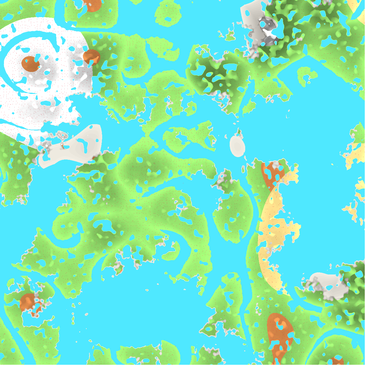 yawpgames's tweet photo. Playing now on decorating the world.
Zooming in there are a lot of red dots which are what will become treas or features of the terrain (rocks, plants etc)
It'll change the density depending on Biome too.
#indiedev #indiegame #pixelart #gamedev #solodev #indietech #isometric https://t.co/qFlCD8uzor