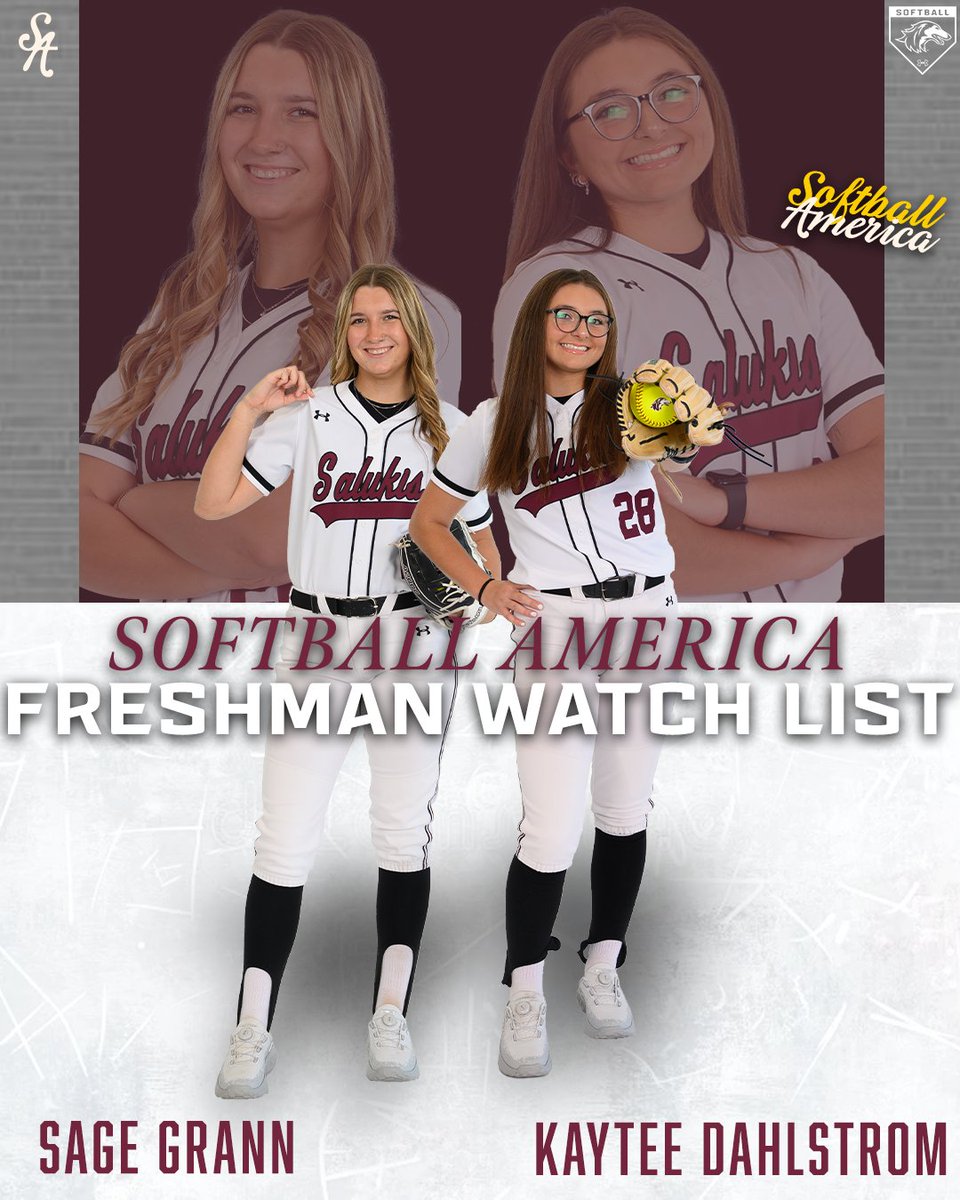 Saluki Softball (@siu_softball) on Twitter photo Keep an eye on these two ๐
Sage Grann and Kaytee Dahlstrom have been named to the Softball America Freshman Watch List! โจ
#Salukis | <a href="/SoftbalAmerica/">Softball America</a> Keep an eye on these two ๐
Sage Grann and Kaytee Dahlstrom have been named to the Softball America Freshman Watch List! โจ
#Salukis | <a href="/SoftbalAmerica/">Softball America</a>