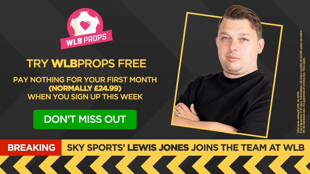 Delighted to have <a href="/LewisJonesKnows/">Lewis Jones</a> joining the WLB stable to lead our Props channel. 

We’re offering new subscribers FREE access for the remainder of January - there’s already 8 selections live ahead of a busy midweek card.

Get involved for FREE here ➡️ t.me/WLBGold_bot