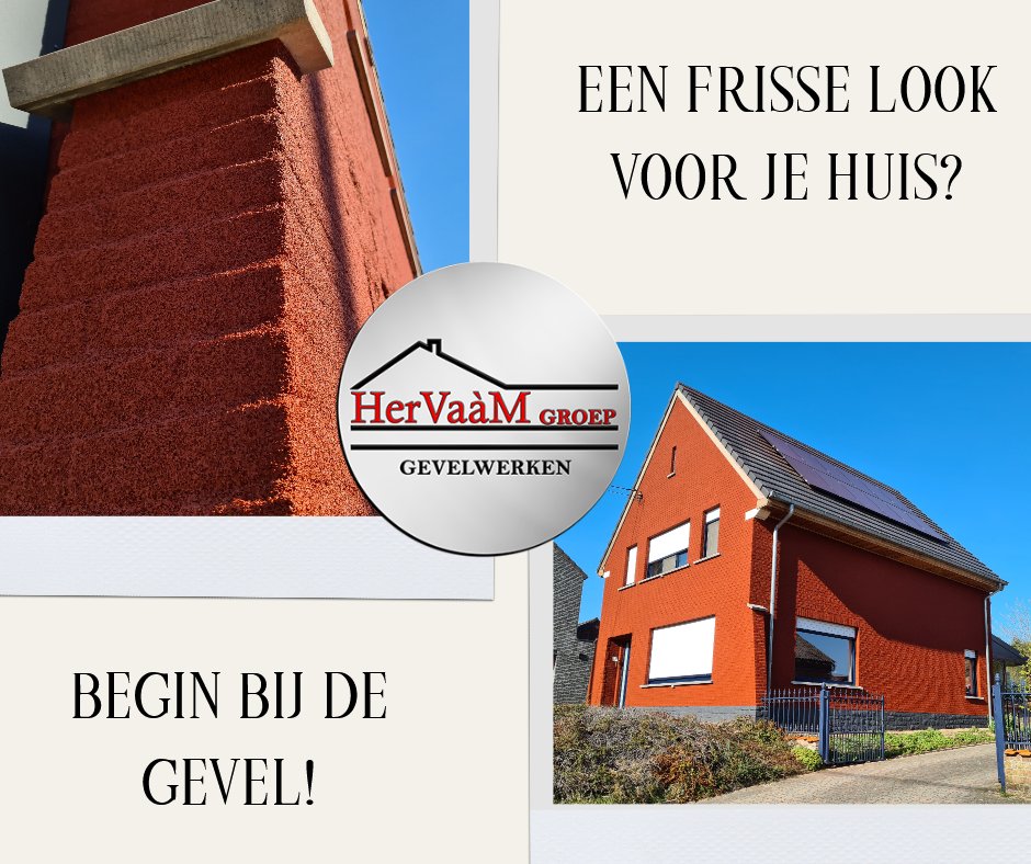 HerVaaM's tweet photo. Transformeer je huis met onze hoogwaardige gevelproducten!
#spuitkurk #gevelrenovatie #gevelbekleding #gevelisolatie https://t.co/tcXP6vmxQW