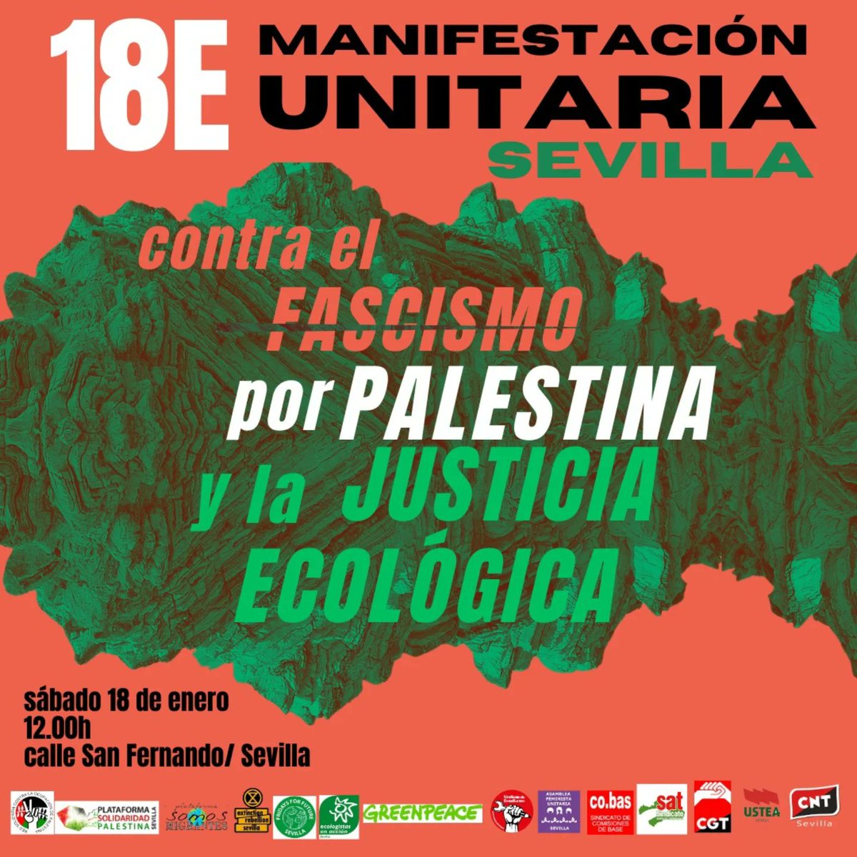 El 18E volvemos a la calle en solidaridad con Palestina. El mismo sistema que promueve el genocidio, el fascismo y las guerras, también acaba con la naturaleza. Por eso, colectivos por Palestina, por la justicia climática y antifascistas comparten convocatoria unitaria. ¡ÚNETE!