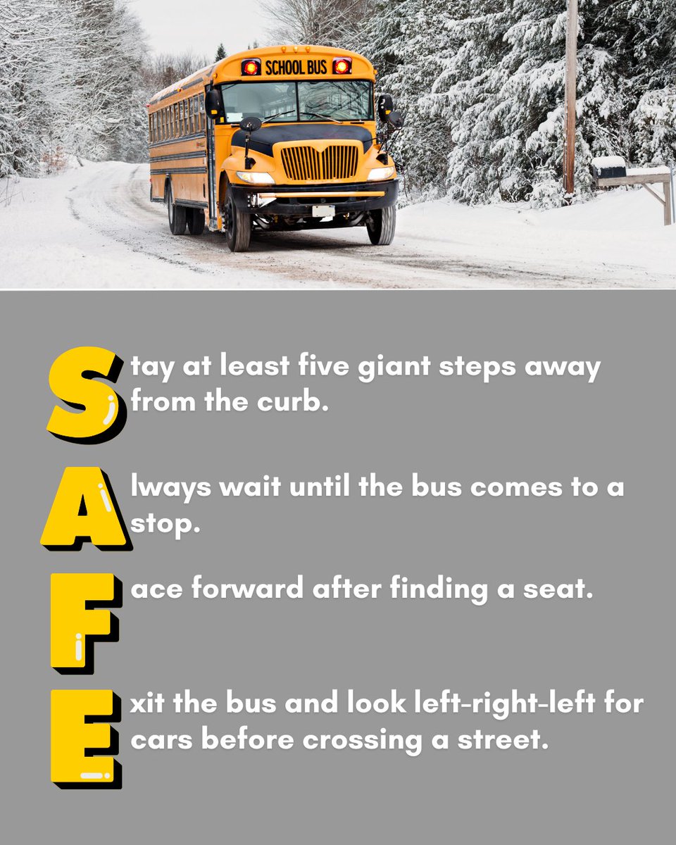 It's time to review school bus safety! 🚍 

Parents — go over these tips with your kids. ⤵️