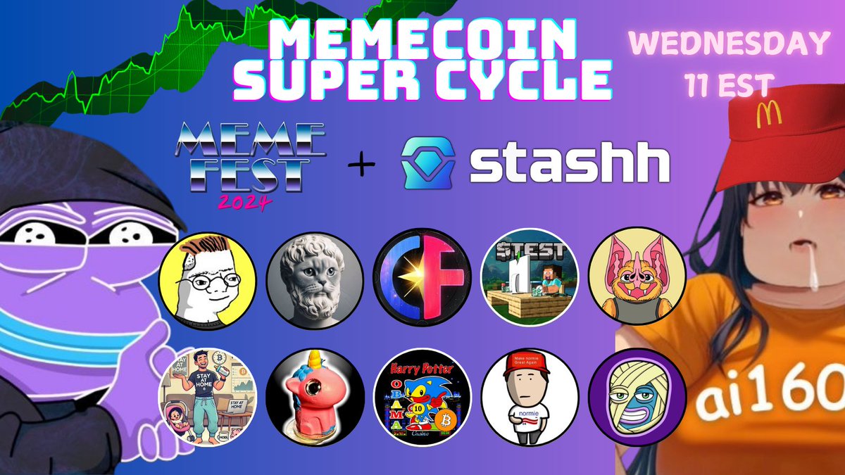 MemeFestWTF's tweet photo. Memecoin Supercycle - WED. 11EST, 15 Jan
w/ co-hosts @StashhApp

https://t.co/59eqxaCJyG

$ZOOMER $CATTUS $UFD $BOPPY $NORMIE $SAHD $MUMMAT $TEST $BITCOIN https://t.co/Vc5QsGH6Wd