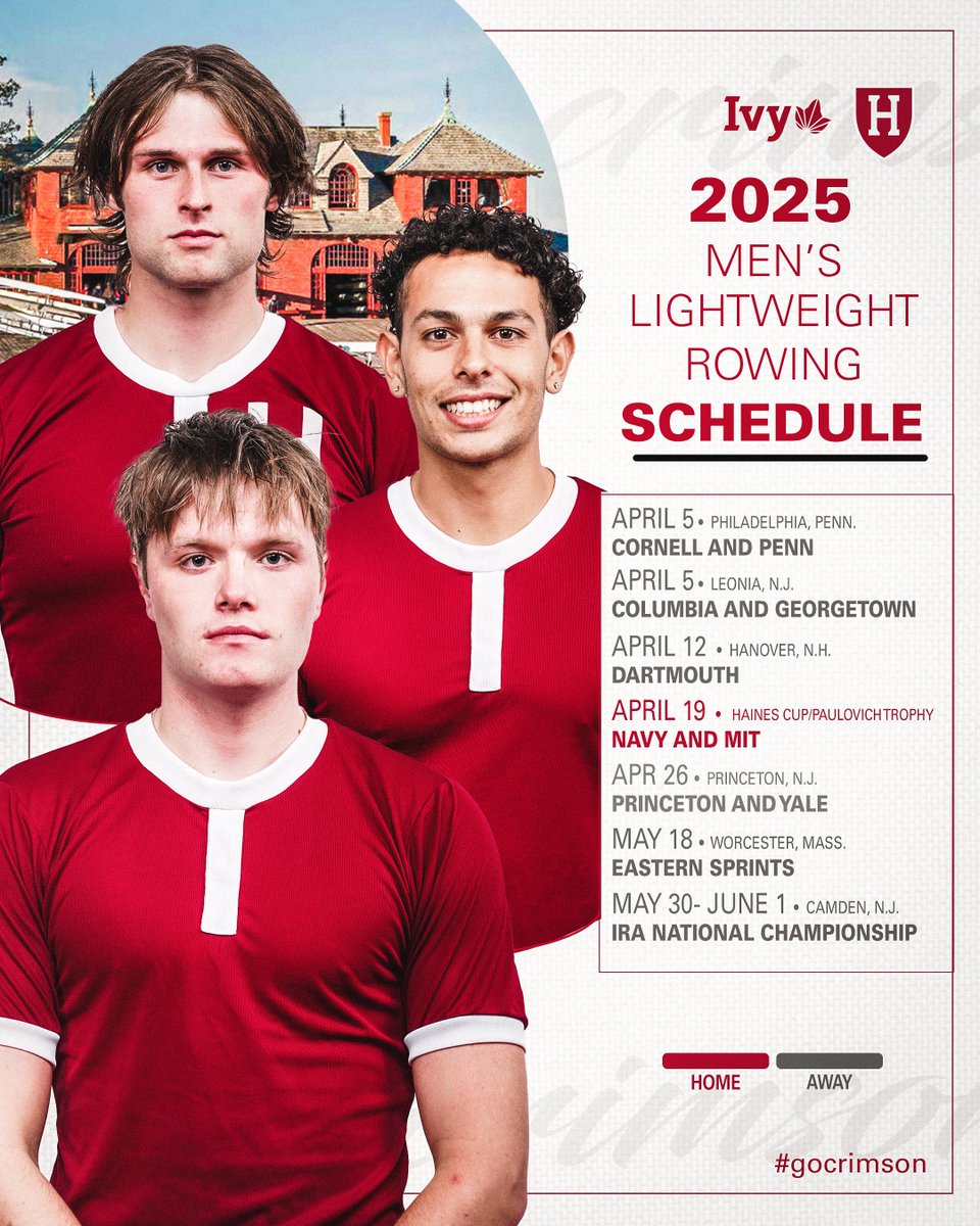The Harvard Men's Lightweight Rowing 2025 Spring Schedule is here 🔥

Article: tinyurl.com/2yfexmpv

#GoCrimson