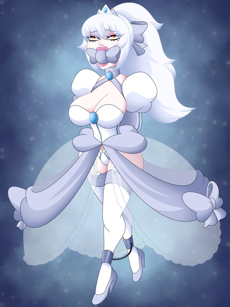Comm for <a href="/AmorIncorporate/">Amor Incorporated (Neonymphonia) 🔞</a> their oc Visi, bound &amp; gagged as a princess should be~ 🤍🩵
Thank you~☕️✨