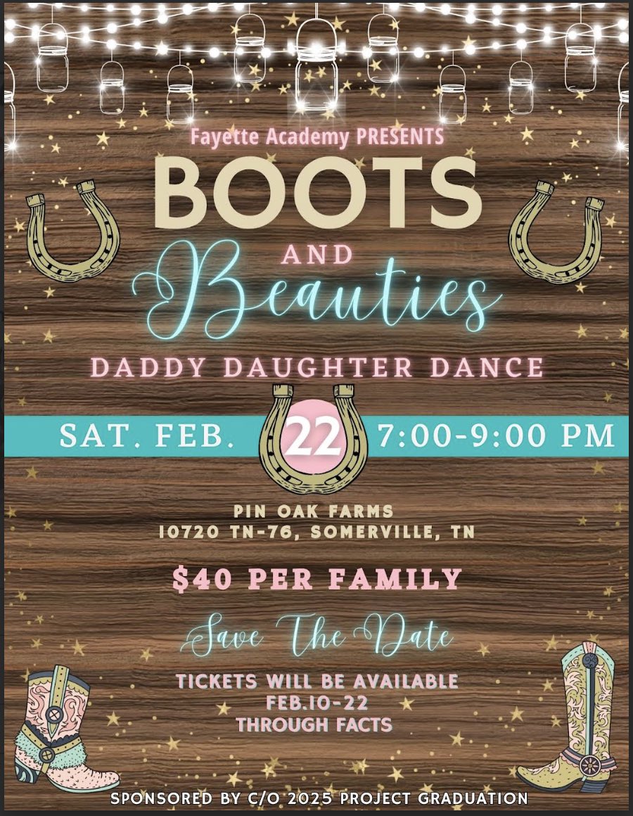 SAVE THE DATE!

The Daddy/Daughter Dance is scheduled for Saturday, February 22nd at Pin Oak Farms from 7:00-9:00 PM! Tickets will go on sale February 10th!

#FAVikings #FAmily #SaveTheDate