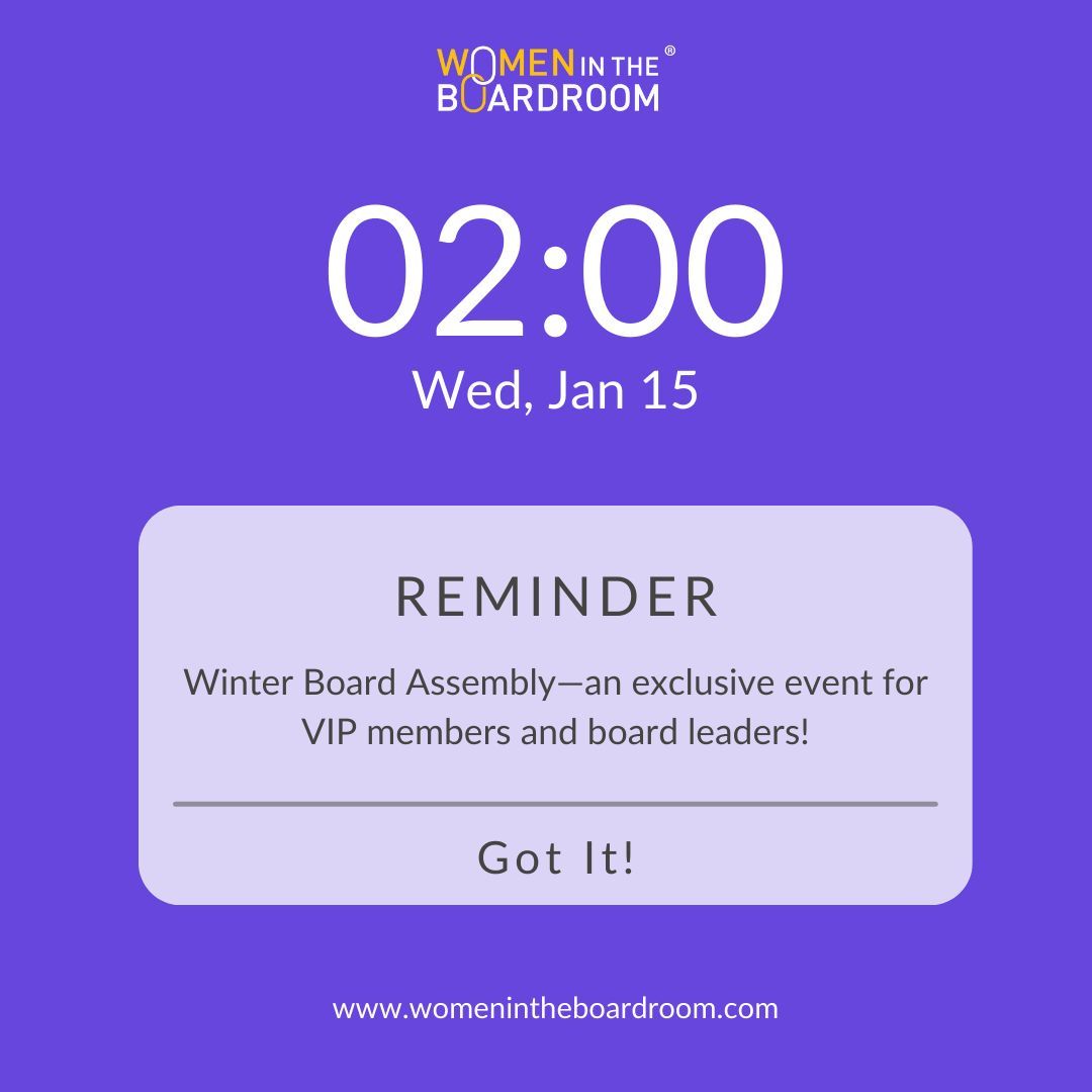 1 Day to Go! 

Get ready for insights, connections, and actionable strategies to shape your board journey in 2025. We can’t wait to see you there—prepare to lead with impact and connect with influence!

buff.ly/3Y7LmJZ 

#womenintheboardroom #boardassembly2025
