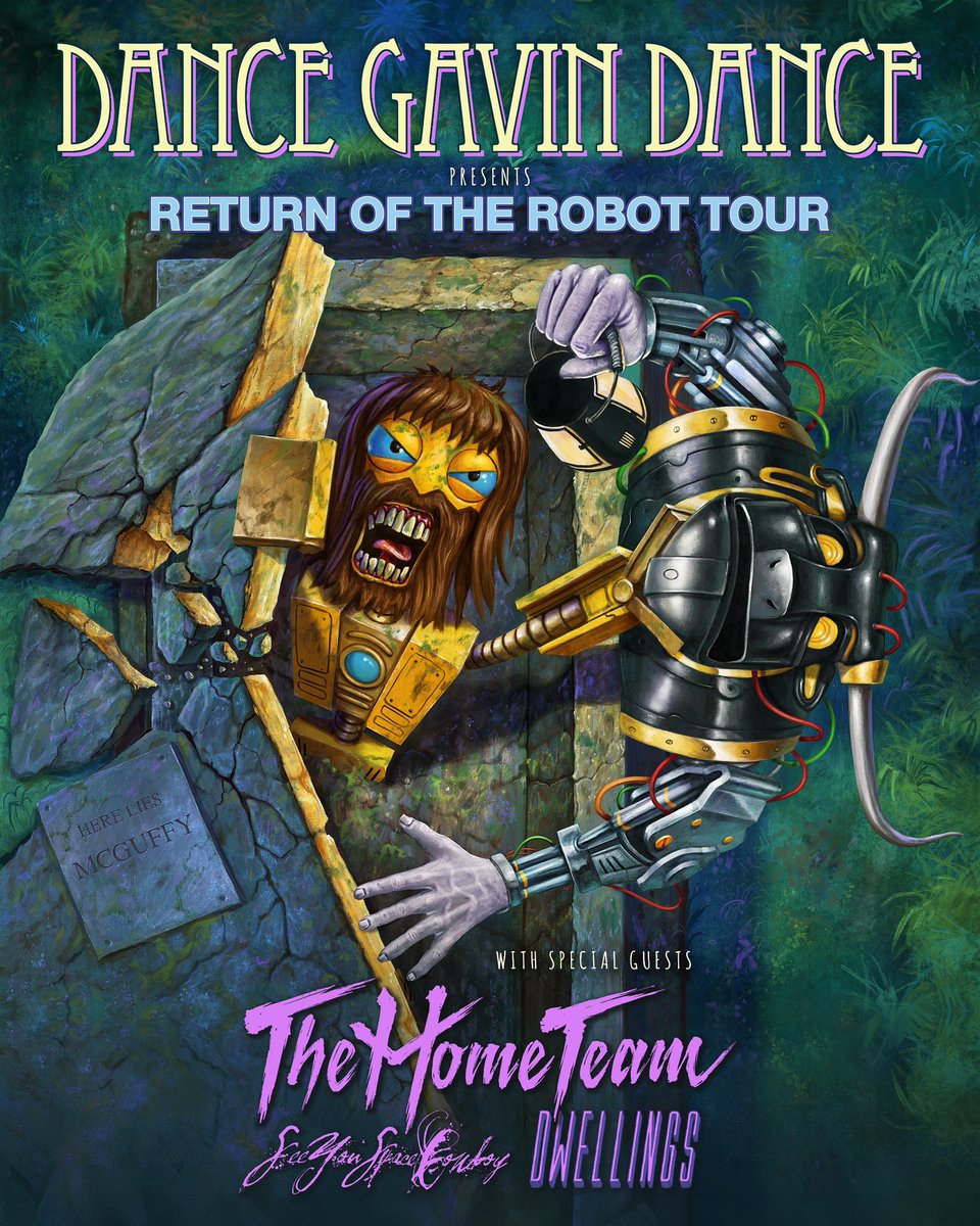 DGDtheband's tweet image. We’re back 🤖🍓 

We are happy to announce the RETURN OF THE ROBOT tour. 

We’ll be heading across the US (and Toronto!) with amazing artists @TheHomeTeamNW @syscband and @dwellingsband. 

Presale and VIP bundle sales begin today at 10am EST. 

VIP bundles include your ticket and…