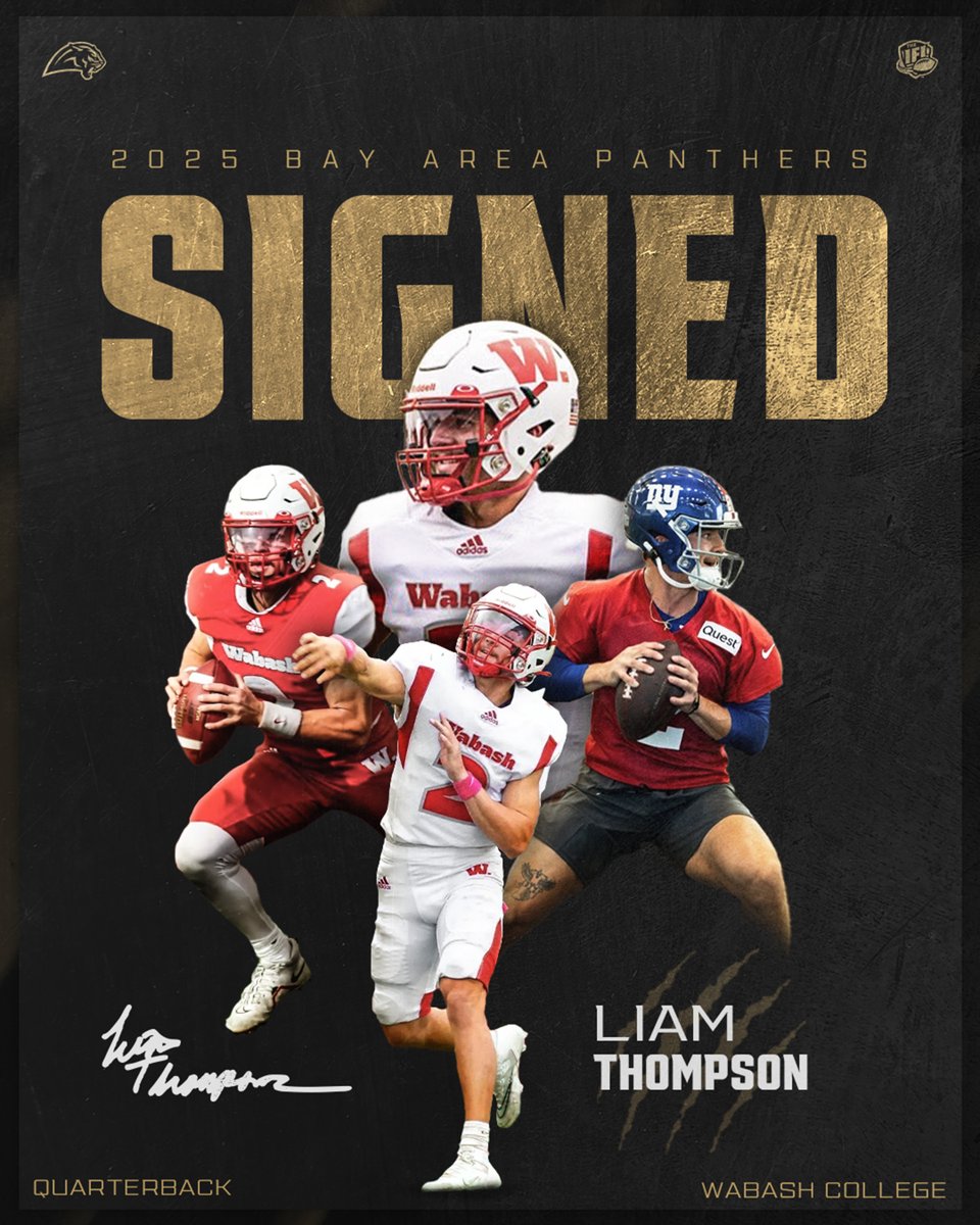 Bay Area Panthers (@panthersifl) on Twitter photo 🐾 WELCOME TO THE JUNGLE:
We’re excited to announce our newest signing for the 2025 season—QB Liam Thompson from Wabash College! 💥 <a href="/liam_thompson2/">Liam Thompson</a>
Read more: bit.ly/40gF63F
#BayAreaPanthers #PantherNation 🐾 WELCOME TO THE JUNGLE:
We’re excited to announce our newest signing for the 2025 season—QB Liam Thompson from Wabash College! 💥 <a href="/liam_thompson2/">Liam Thompson</a>
Read more: bit.ly/40gF63F
#BayAreaPanthers #PantherNation
