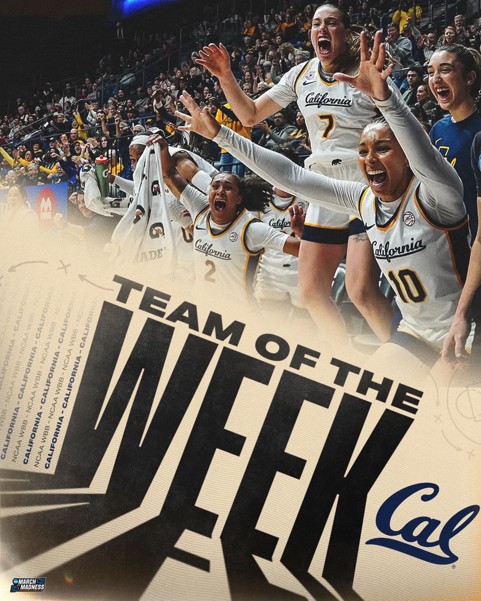 Team of the Week: California

🔗 bit.ly/3DXP0A4

#NCAAWBB x <a href="/CalWBBall/">Cal Basketball</a>