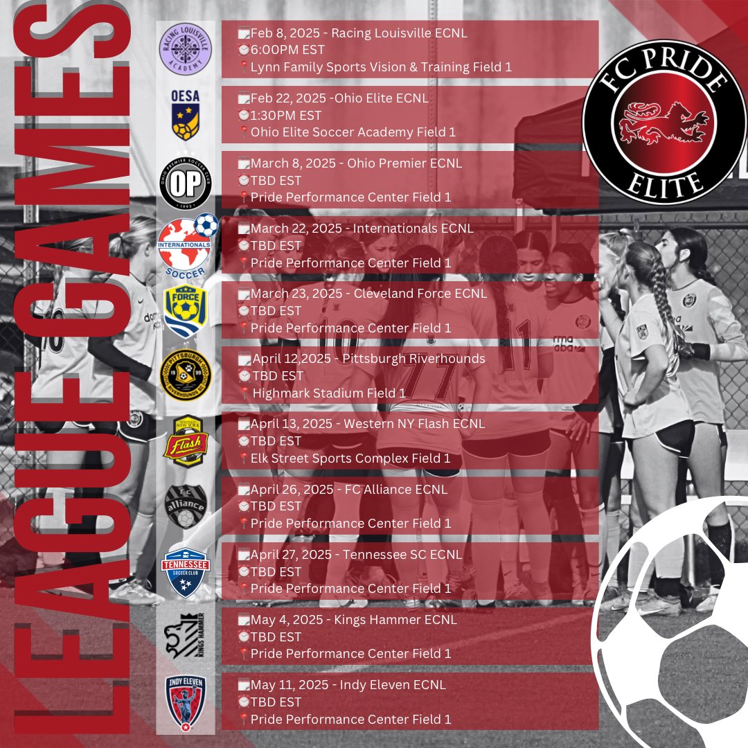 FCPride08g_ECNL's tweet photo. Weren’t able to catch a showcase game of ours? We have plenty of league games you can catch our girls in action.  Graphic will be updated when we have final times for the remainder of the games! 

@FCPGirlsEcnl @FCPRIDESOCCER @ECNLgirls @ImYouthSoccer @ImCollegeSoccer https://t.co/B13l7IFIce