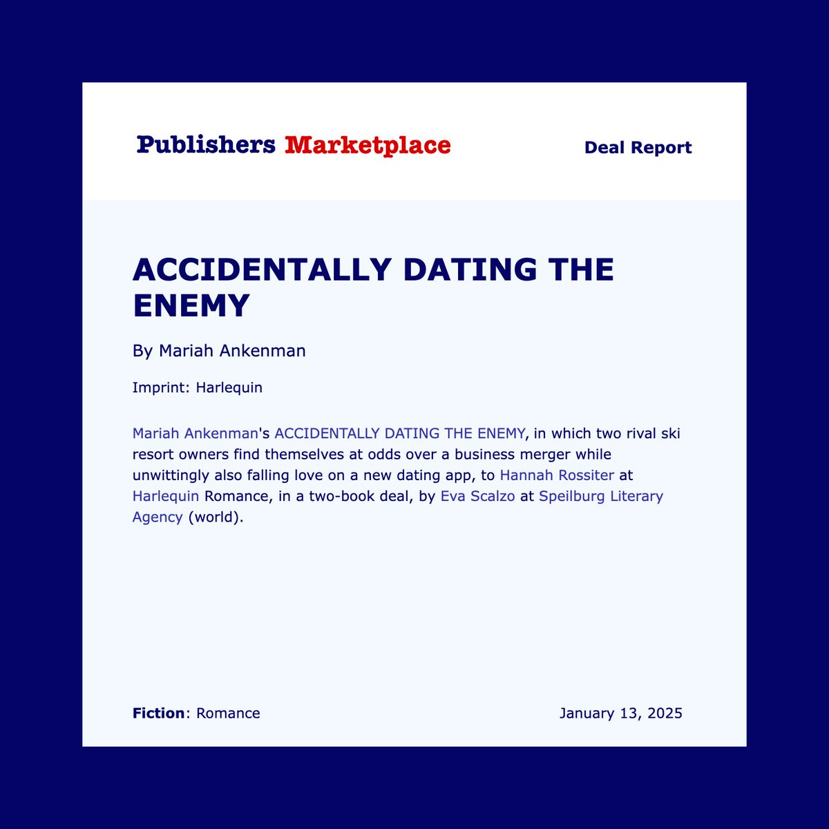 So remember that super exciting news I had a while ago…my story about 2 D&amp;D, pansexual, celiacs meeting on a dating app and falling in love while being IRL rivals is being published by Harlequin!!! Shout out to my amazing agent <a href="/evascalzo/">Eva Scalzo ~ on hiatus</a> for encouraging me to write this story!
