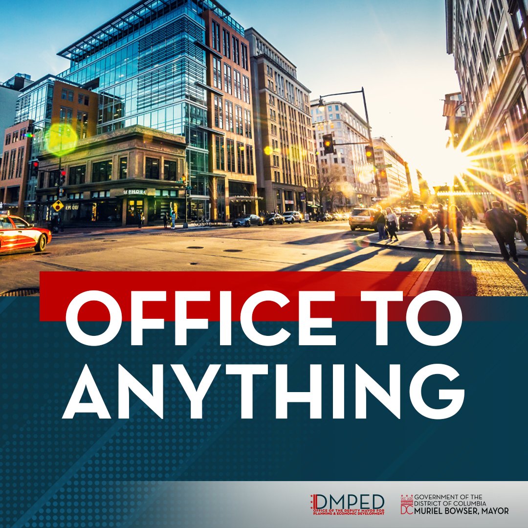 DMPEDDC's tweet image. Today, @MayorBowser launched the District’s new Office to Anything program, which will help transform vacant and underutilized office space into new, productive uses, including hotel, entertainment, retail, and other non-residential purposes.

Visit dmped.dc.gov/page/office-an… to…