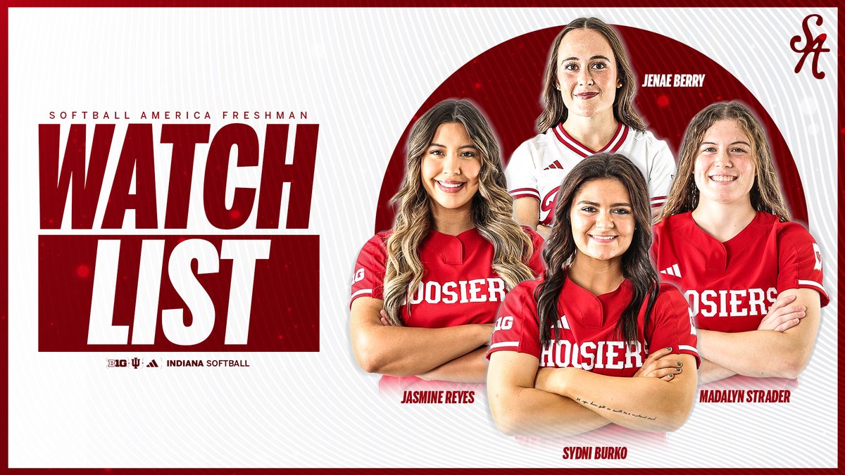 Four Hoosiers on <a href="/SoftbalAmerica/">Softball America</a>'s Freshman Watch List! 🤩