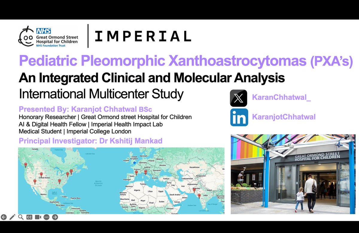 KaranChhatwal_'s tweet photo. Can’t wait to present our project on Pediatric Pleomorphic Xanthoastrocytomas at @The_ASPNR in Austin, Texas! 
Huge thanks to the team at @GOSHneurorad and our amazing collaborators worldwide. Excited to share key findings on neuroimaging and survival predictors!#ASPNR #Radiology https://t.co/QVepeTyGdg