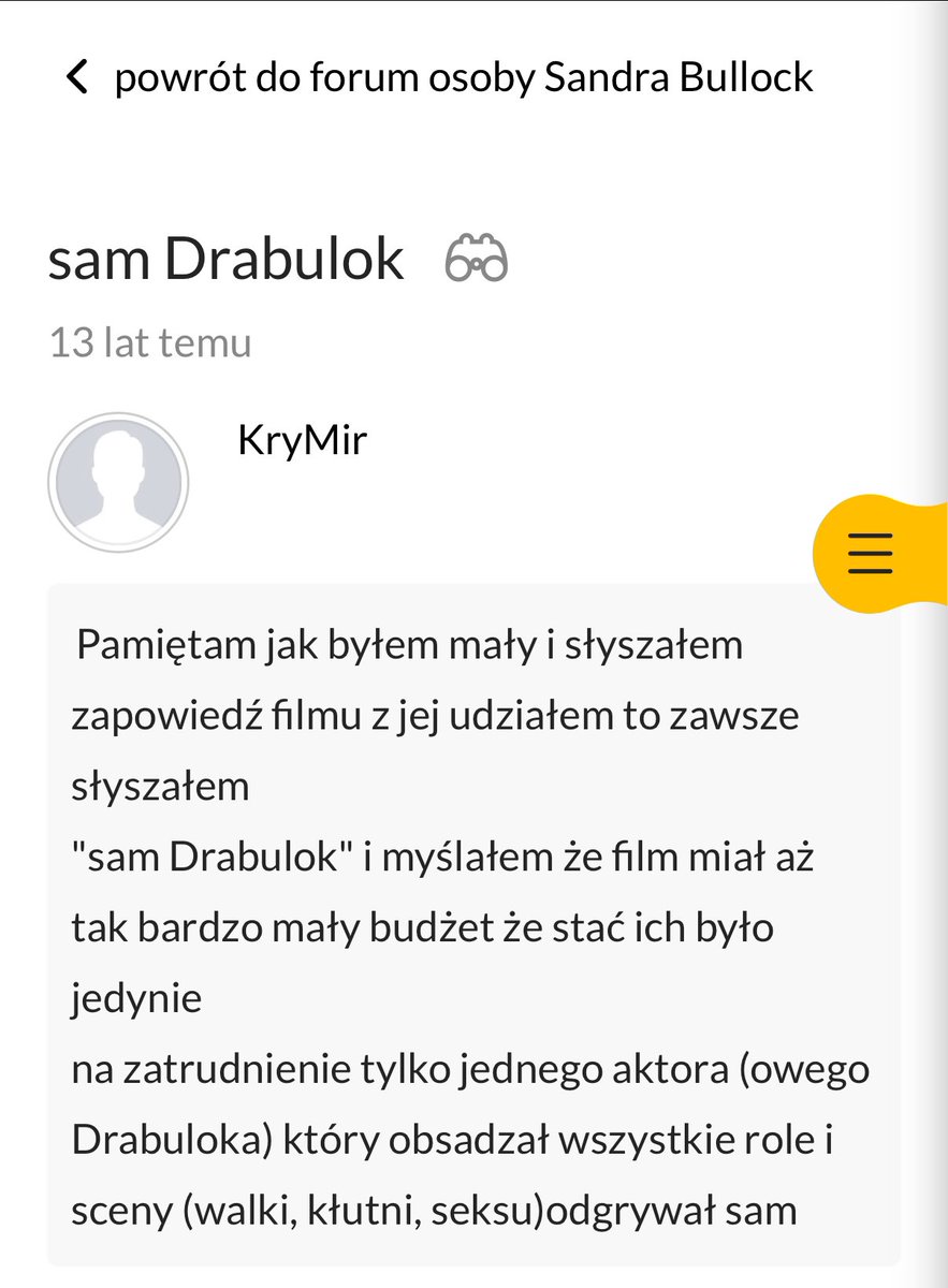 Pazusek's tweet photo. warto z tego miejsca przypomnieć najważniejszy wpis w historii forum filmwebu https://t.co/Hq91go3ZNP