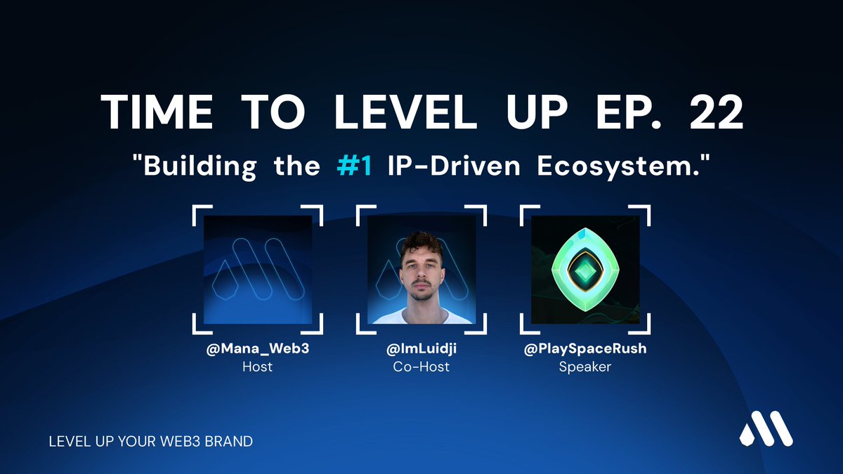 📢 Time to level up EP. 22 ! 

Tomorrow, we're receiving <a href="/PlaySpaceRush/">Space Rush</a> for our weekly space!

Join us to uncover the secrets behind building a brand with a strong IP. 
Learn how to create, scale, and dominate with a powerful vision.

Don’t miss it - be there 👇