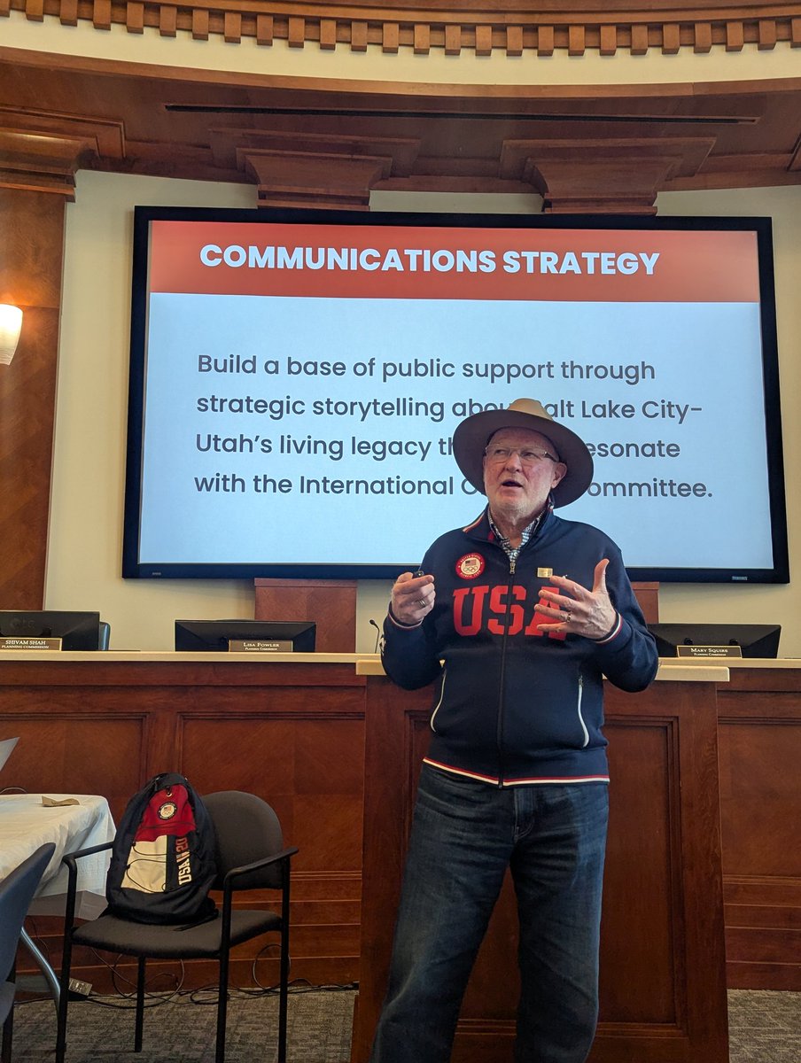 RachaelVC's tweet photo. Excited to be at the Utah PIO Association meeting to learn from Tom Kelly about the communications strategy behind Utah's successful bid for the 2034 Olympics. #utahpio #Olympics https://t.co/l3iCxJWnAn