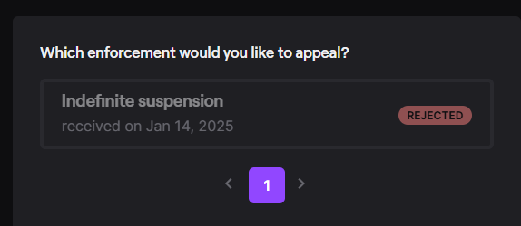 <a href="/Twitch/">Twitch</a> <a href="/TwitchSupport/">Twitch Support</a> Please lift this suspension. I've not broken any community guidelines. Stop doing this to vtubers.